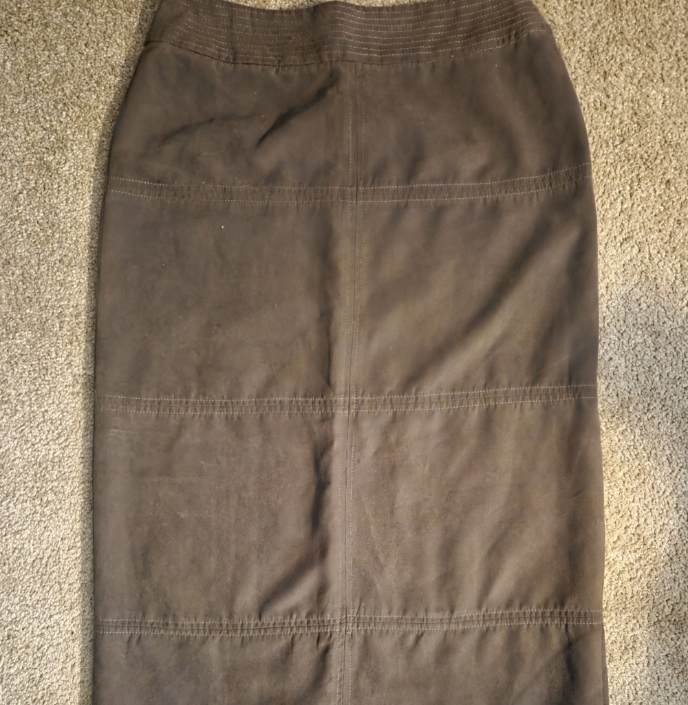 Brown Suede Pencil Skirt